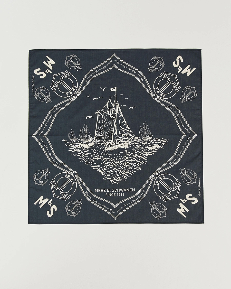 Herren | Merz b. Schwanen Cotton Bandana Charcoal | Merz b. Schwanen | Cotton Bandana Charcoal