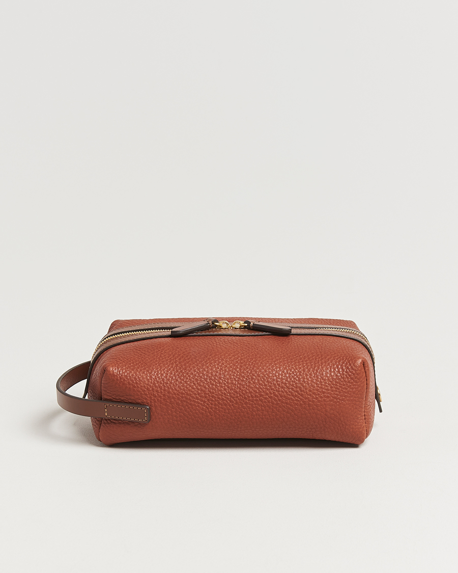 Herren | Taschen | Mismo | Groom Pebbled Leather Washbag Tabac/Cuoio