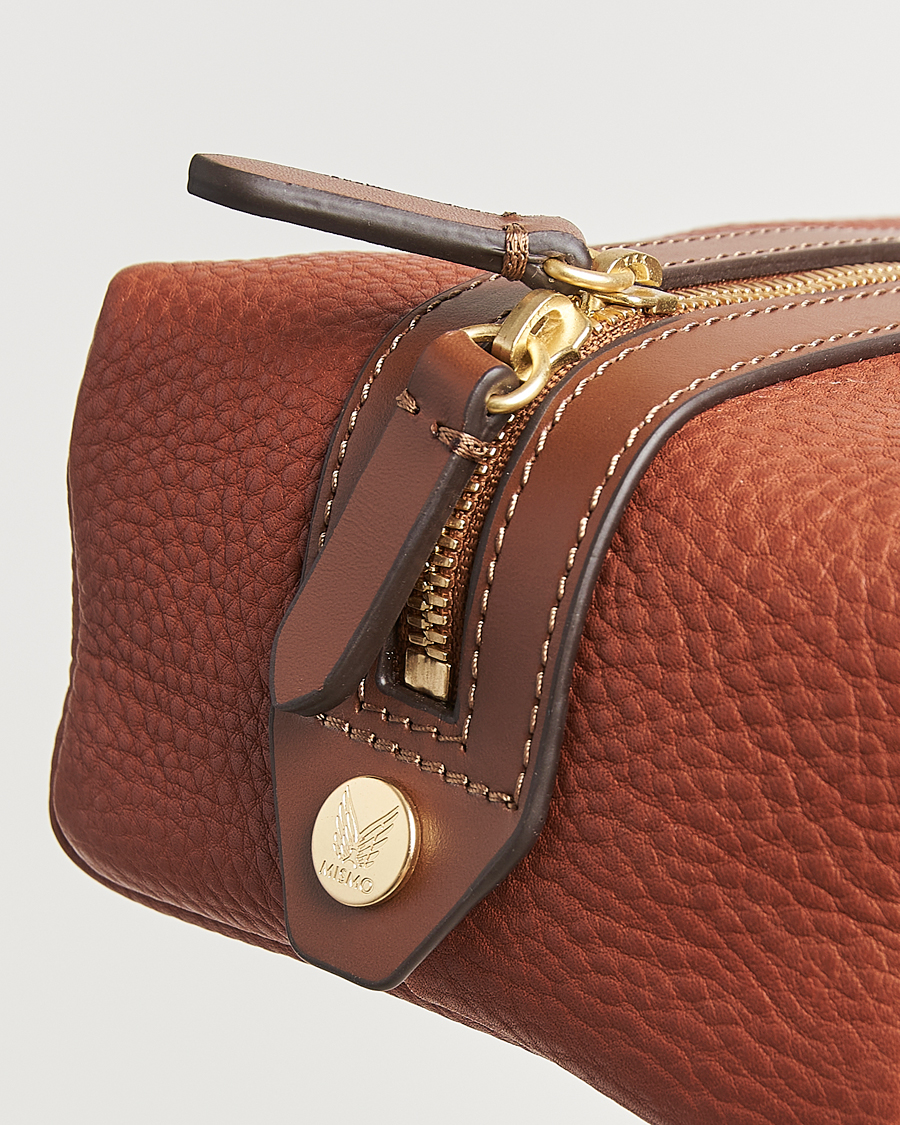 Herren | Taschen | Mismo | Groom Pebbled Leather Washbag Tabac/Cuoio