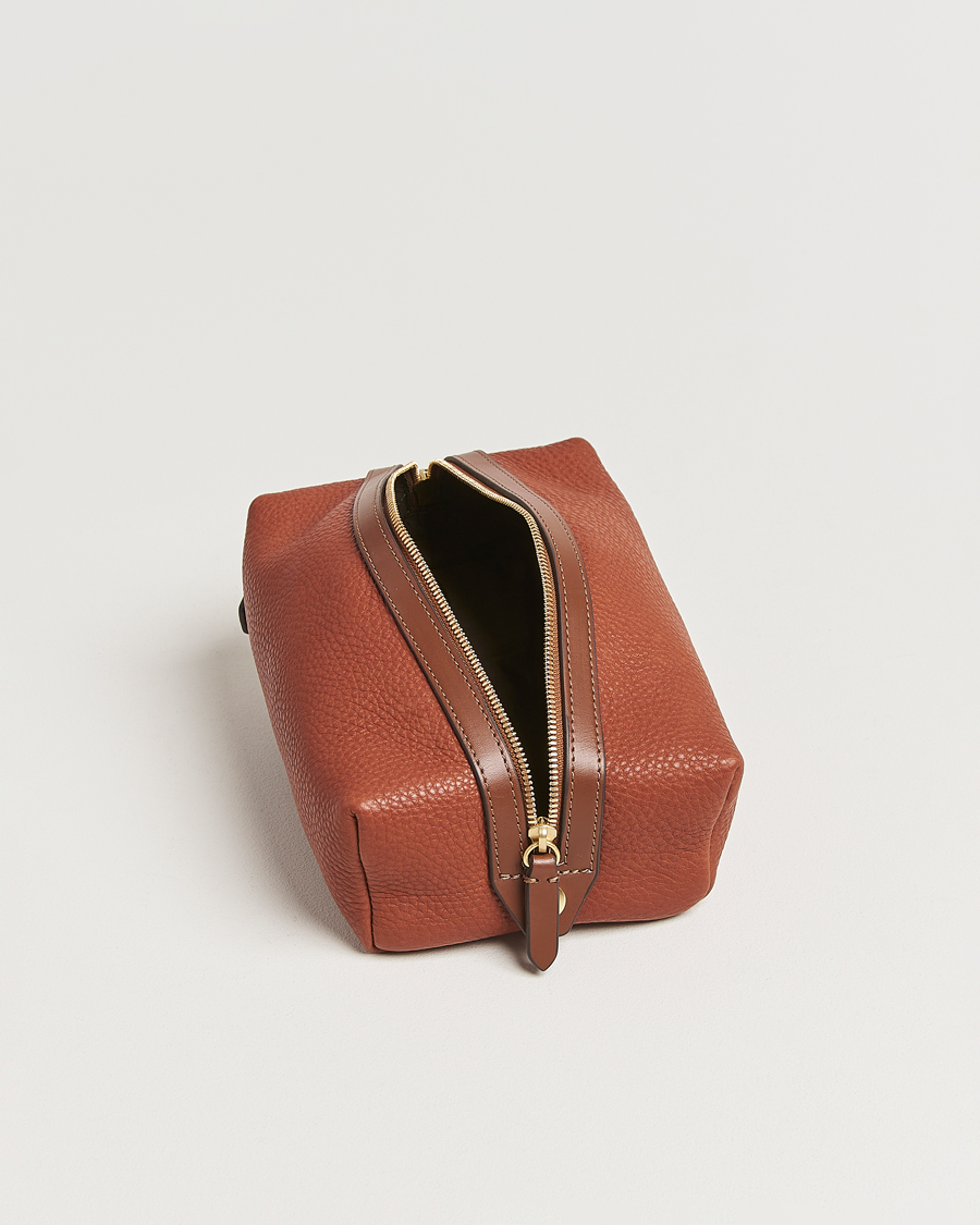 Herren | Taschen | Mismo | Groom Pebbled Leather Washbag Tabac/Cuoio