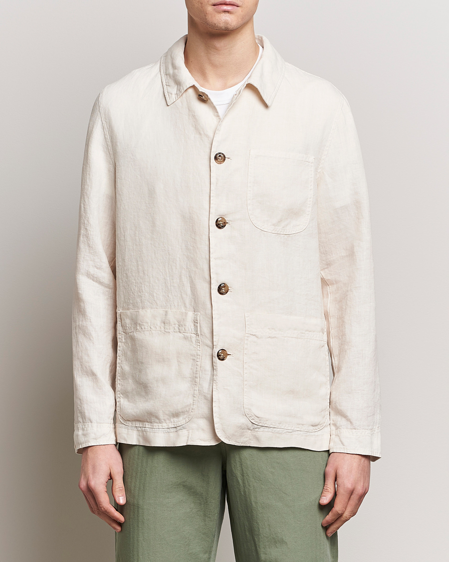 Herren | The Linen Lifestyle | Altea | Linen Shirt Jacket Beige