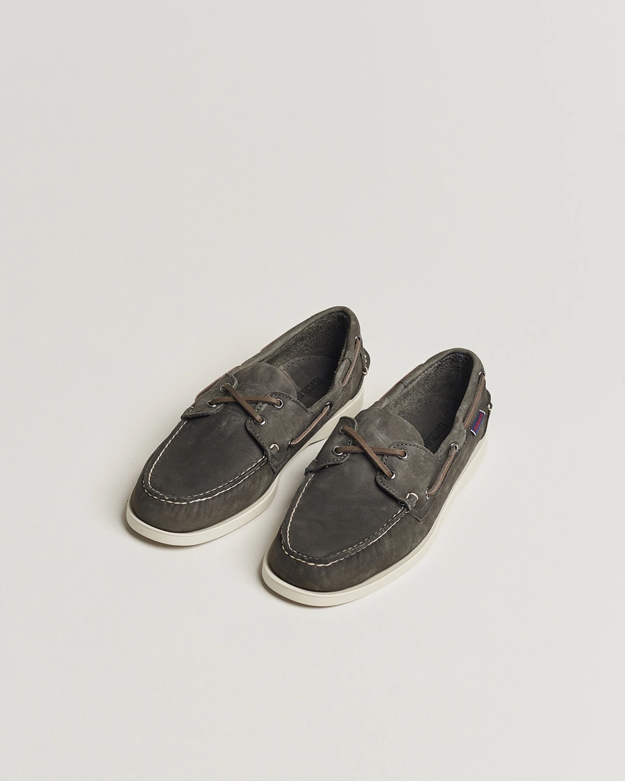 Men | Boat Shoes | Sebago | Dockside Nubuck Boat Shoe Dark Grey