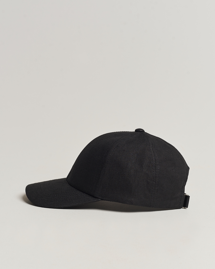 Herren | Caps | Varsity Headwear | Linen Baseball Cap Licorice Black
