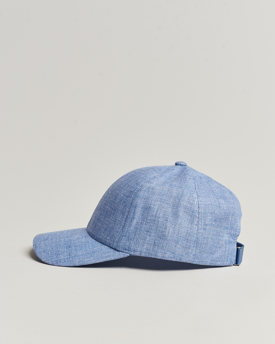 Herren | Kategorie | Varsity Headwear | Linen Baseball Cap Azure Blue