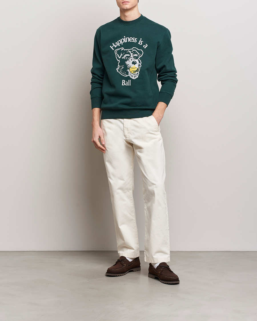Herren | Pullover | Palmes | Dog Crew Neck Sweatshirt Dark Green