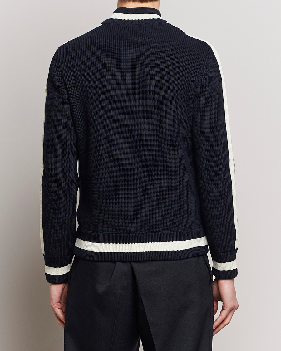 Herren | Pullover | Moncler | Contrast Rib Padded Cardigan Navy
