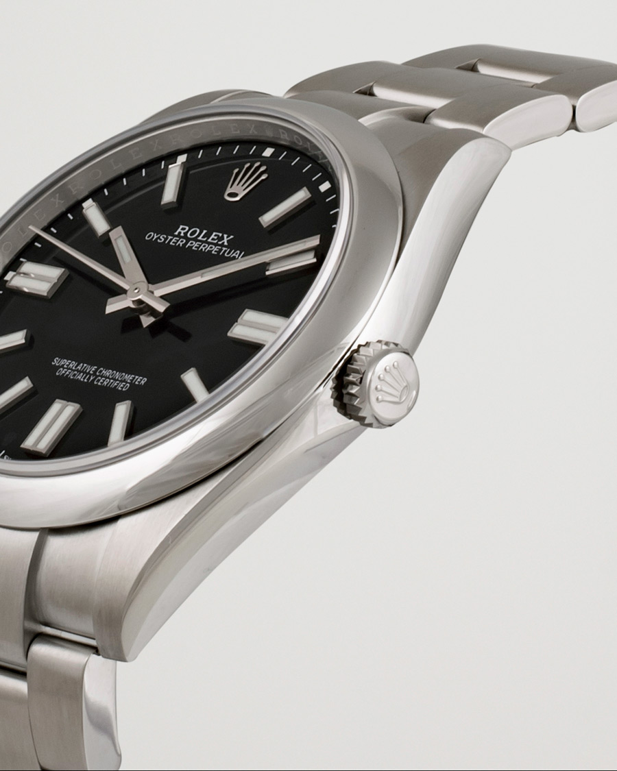 Herren | Rolex Pre-Owned Oyster Perpetual 124300 Black Silver | Rolex Pre-Owned | Oyster Perpetual 124300 Black Silver