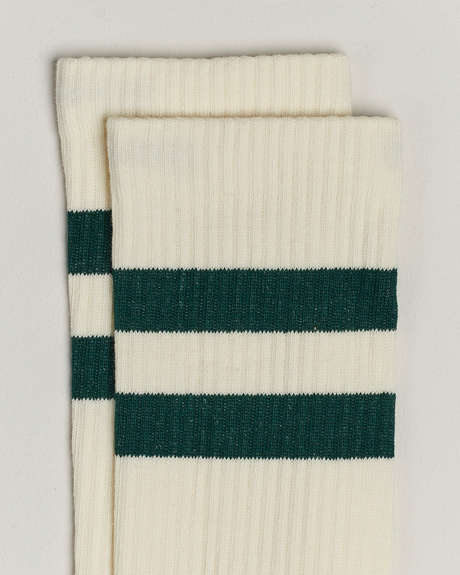 Herren | Sweyd | Sweyd | Two Stripe Cotton Socks White/Green
