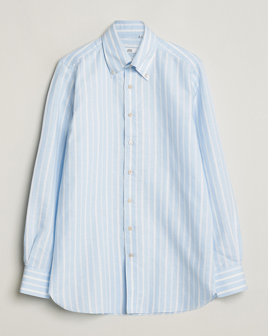 Herren | Hemden | 100Hands | Cotton Striped Shirt Light Blue
