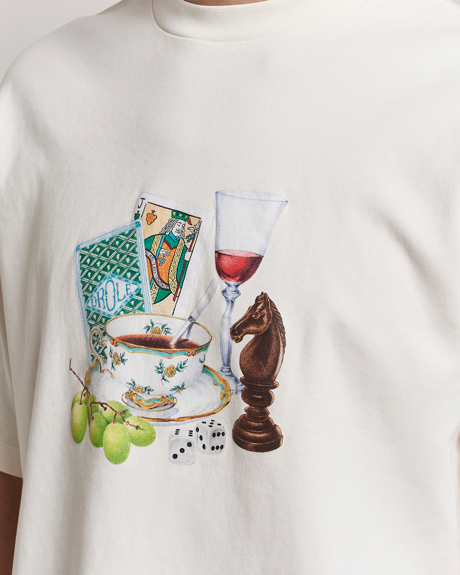 Herren | T-Shirts | Drôle de Monsieur | Apres Midi T-Shirt Cream