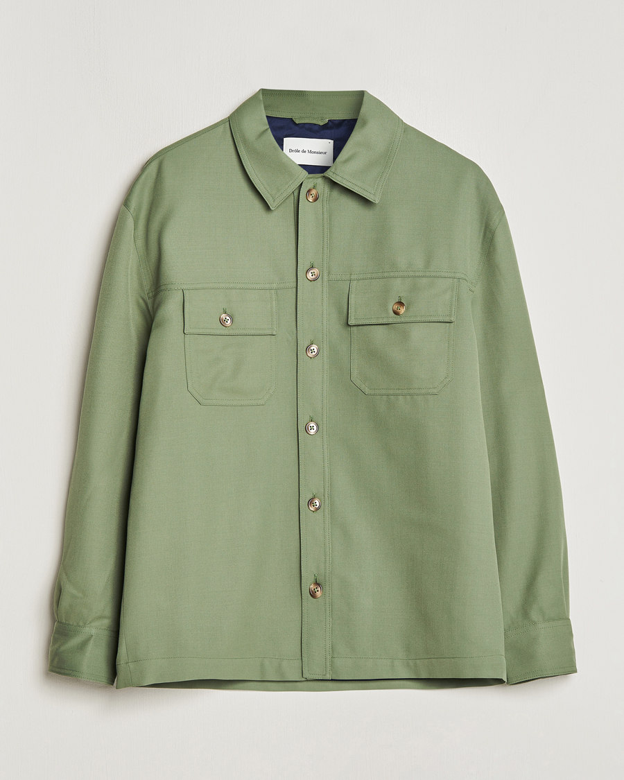 Herren | Hemden | Drôle de Monsieur | Wool Overshirt Khaki