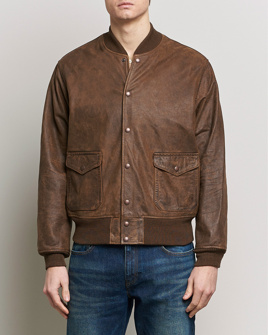 Herren | Frühlingsjacken | RRL | Wright Leather Jacket Brown