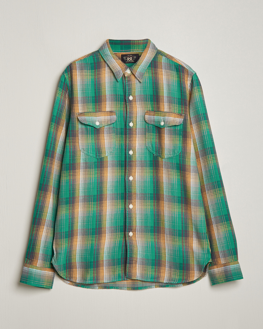 Herren | Hemden | RRL | Preston Double Pocket Shirt Green/Yellow