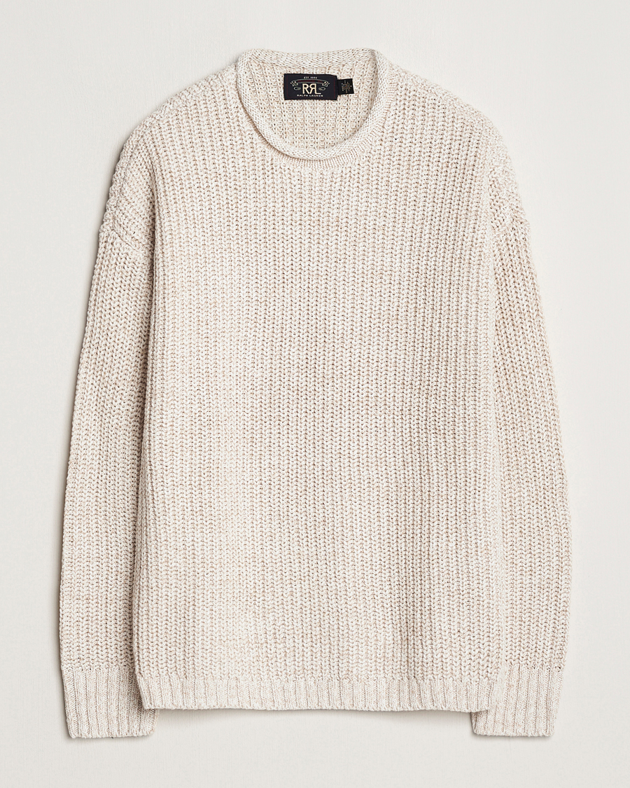 Herren | Pullover | RRL | Cotton/Linen Crew Neck Pullover Raw White