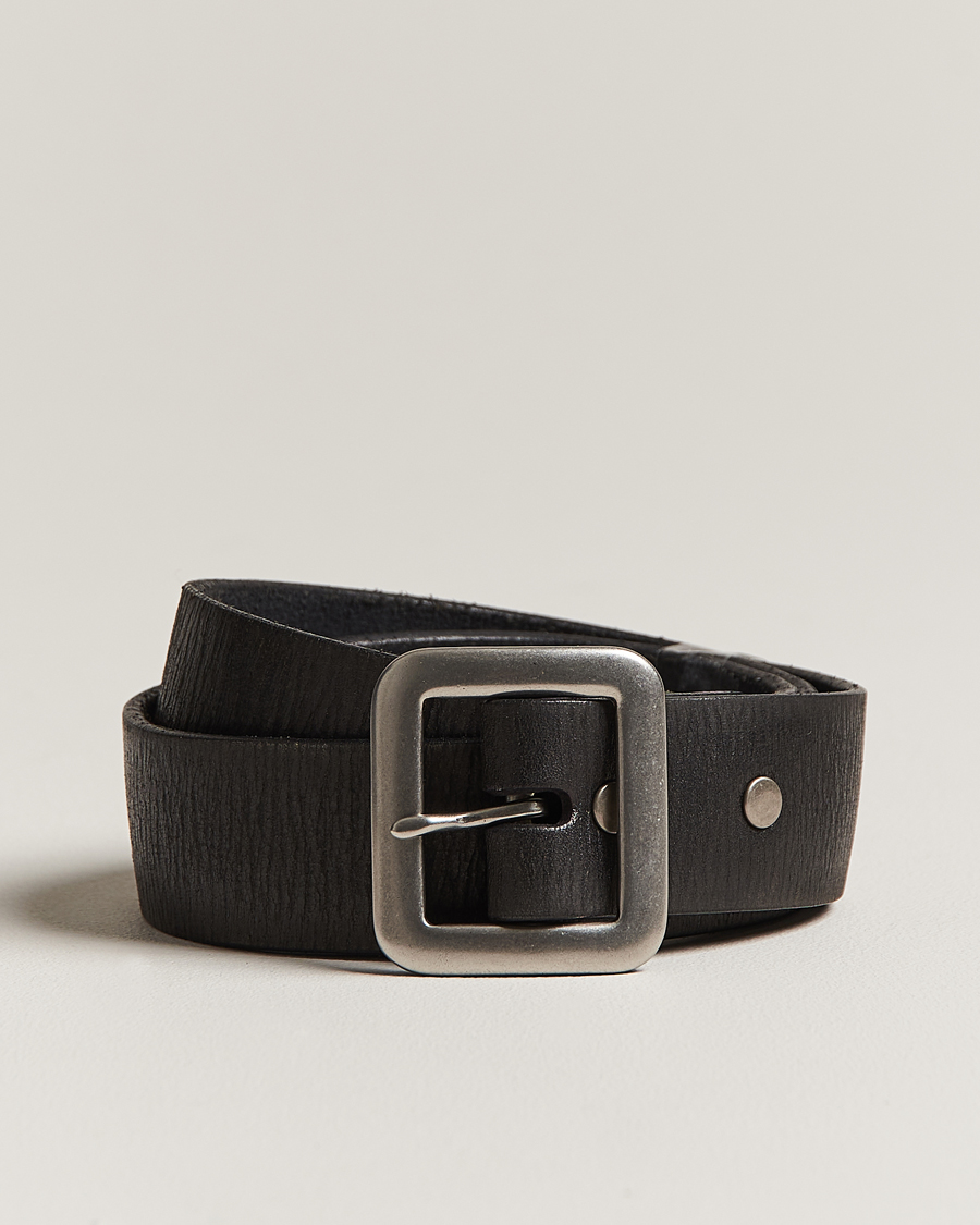 Herren | RRL Tumbled Leather Belt Vintage Black | RRL | Tumbled Leather Belt Vintage Black