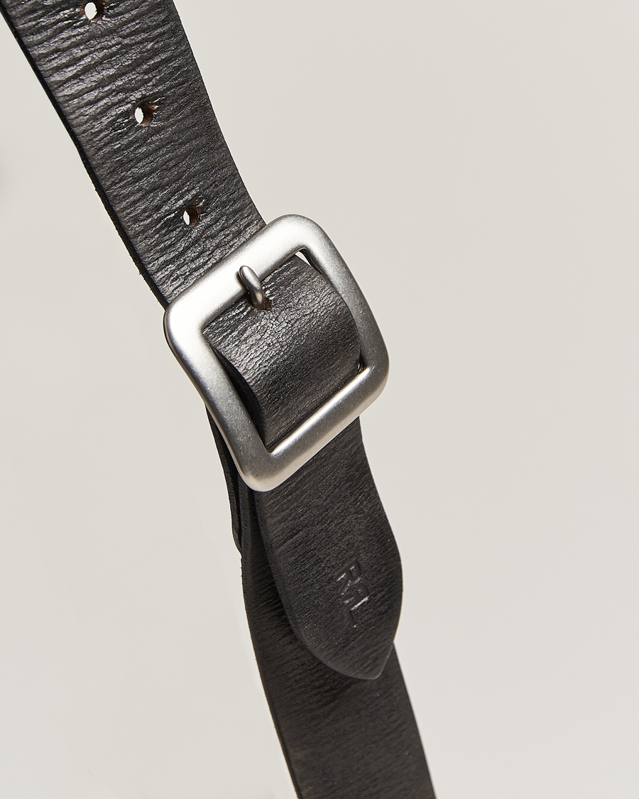 Herren | RRL Tumbled Leather Belt Vintage Black | RRL | Tumbled Leather Belt Vintage Black