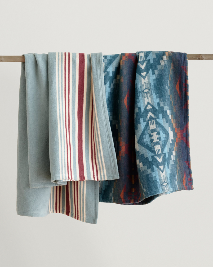 Herren | Pendleton Blanket Set 2-Pack Carico/Marine Stripe | Pendleton | Blanket Set 2-Pack Carico/Marine Stripe