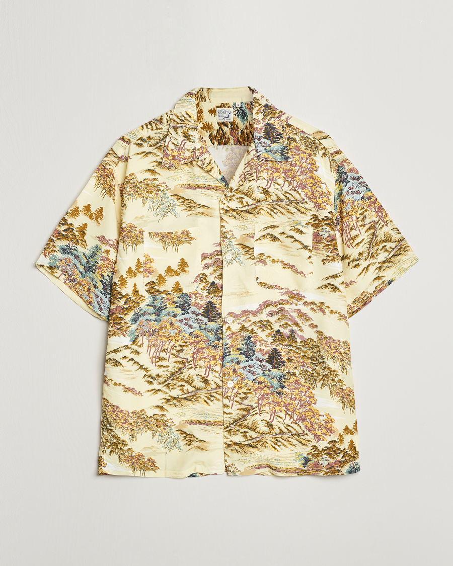 Herren | Hemden | orSlow | Printed Rayon Camp Shirt Yellow