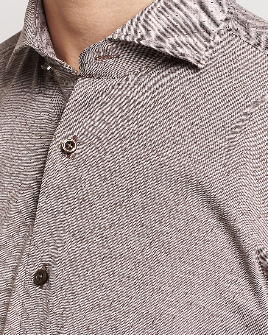 Herren | Hemden | BOSS BLACK | Hal Cotton Jersey Shirt Open Brown