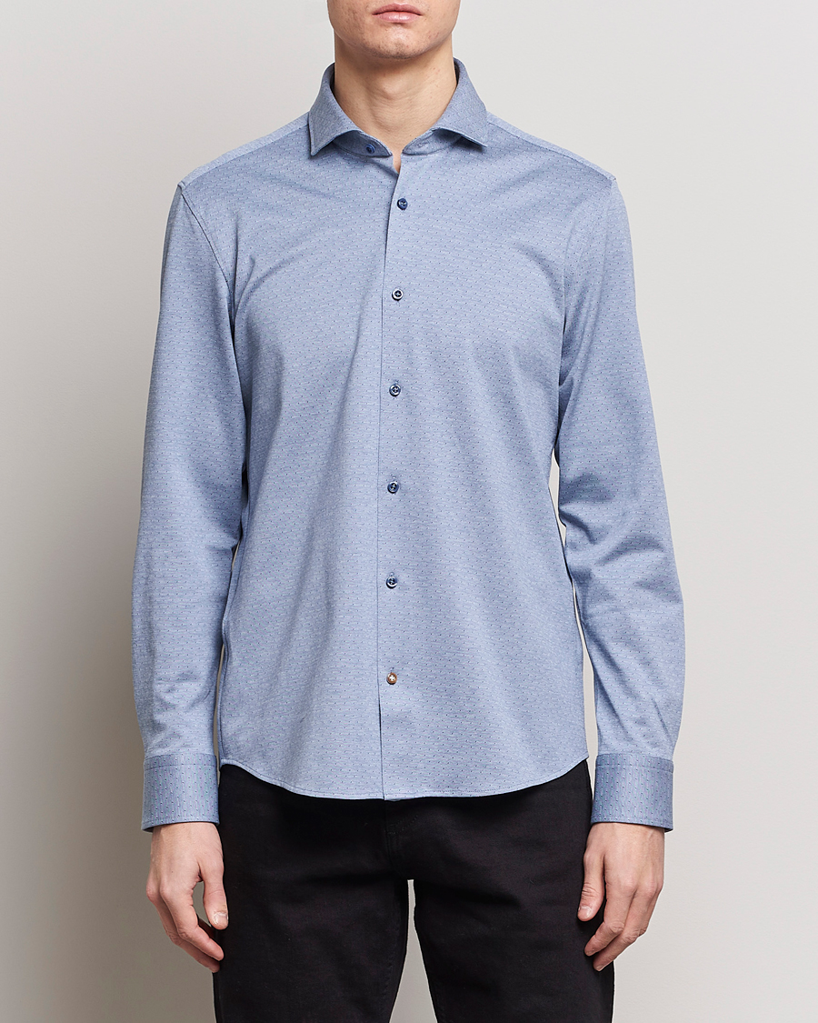 Herren | BOSS | BOSS BLACK | Hal Cotton Jersey Shirt Open Blue