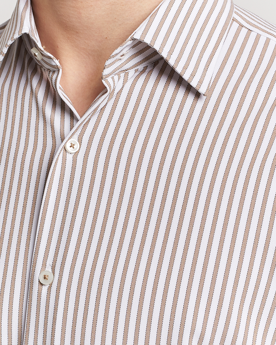 Herren | Hemden | BOSS BLACK | Hank 4-Way Stretch Striped Shirt Medium Beige