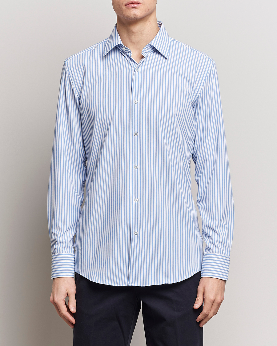 Herren | Kategorie | BOSS BLACK | Hank 4-Way Stretch Striped Shirt Light Blue