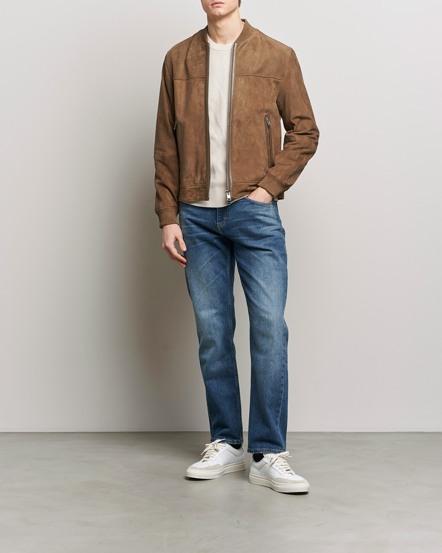 Herren | Jacken | BOSS BLACK | Malbano Leather Jacket Open Brown