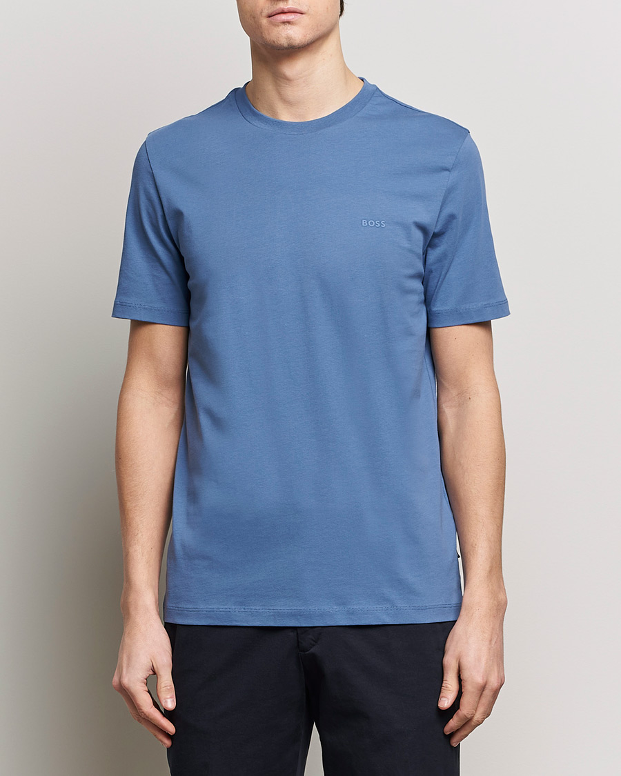 Herren | Kurzarm T-Shirt | BOSS BLACK | Thompson Crew Neck T-Shirt Open Blue