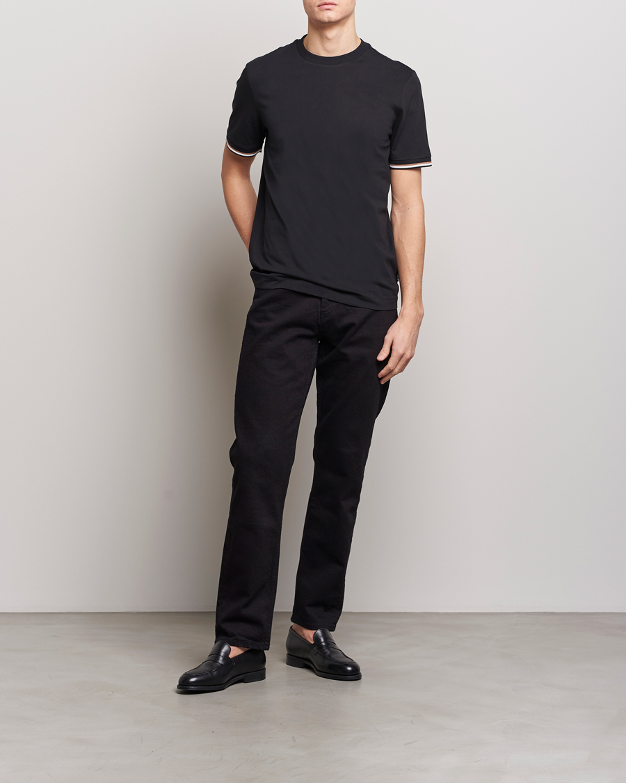 Herren | T-Shirts | BOSS BLACK | Thompson Tipped Crew Neck T-Shirt Black