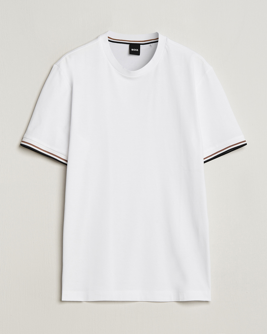 Herren | T-Shirts | BOSS BLACK | Thompson Tipped Crew Neck T-Shirt White