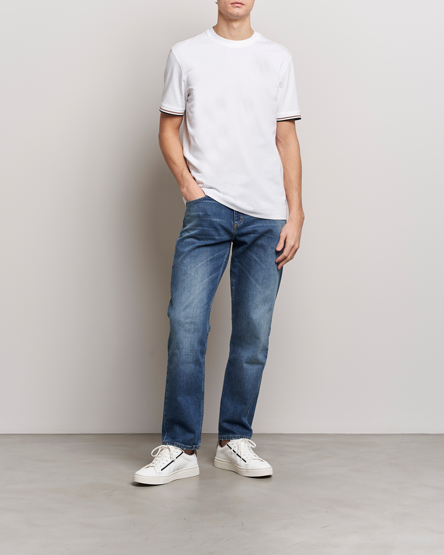 Herren | T-Shirts | BOSS BLACK | Thompson Tipped Crew Neck T-Shirt White