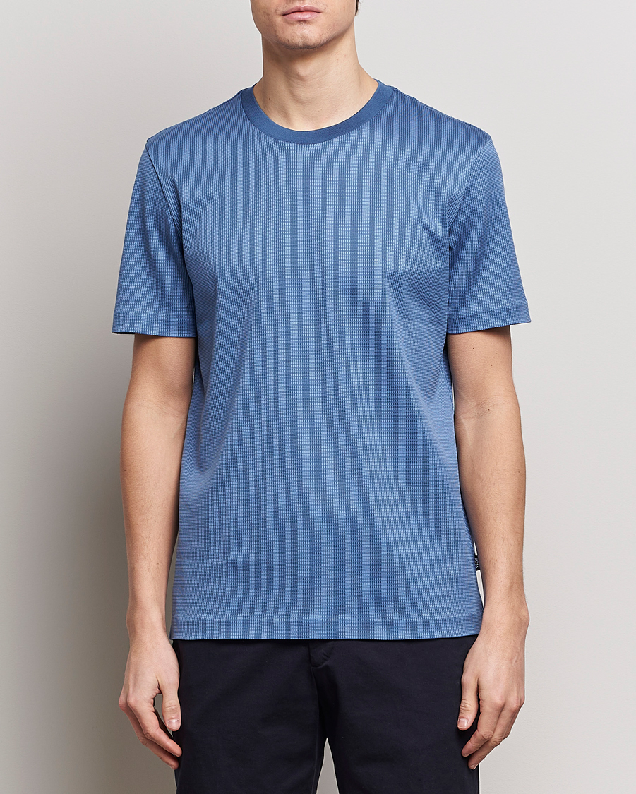 Herren | Kurzarm T-Shirt | BOSS BLACK | Tiburt Crew Neck T-Shirt Open Blue