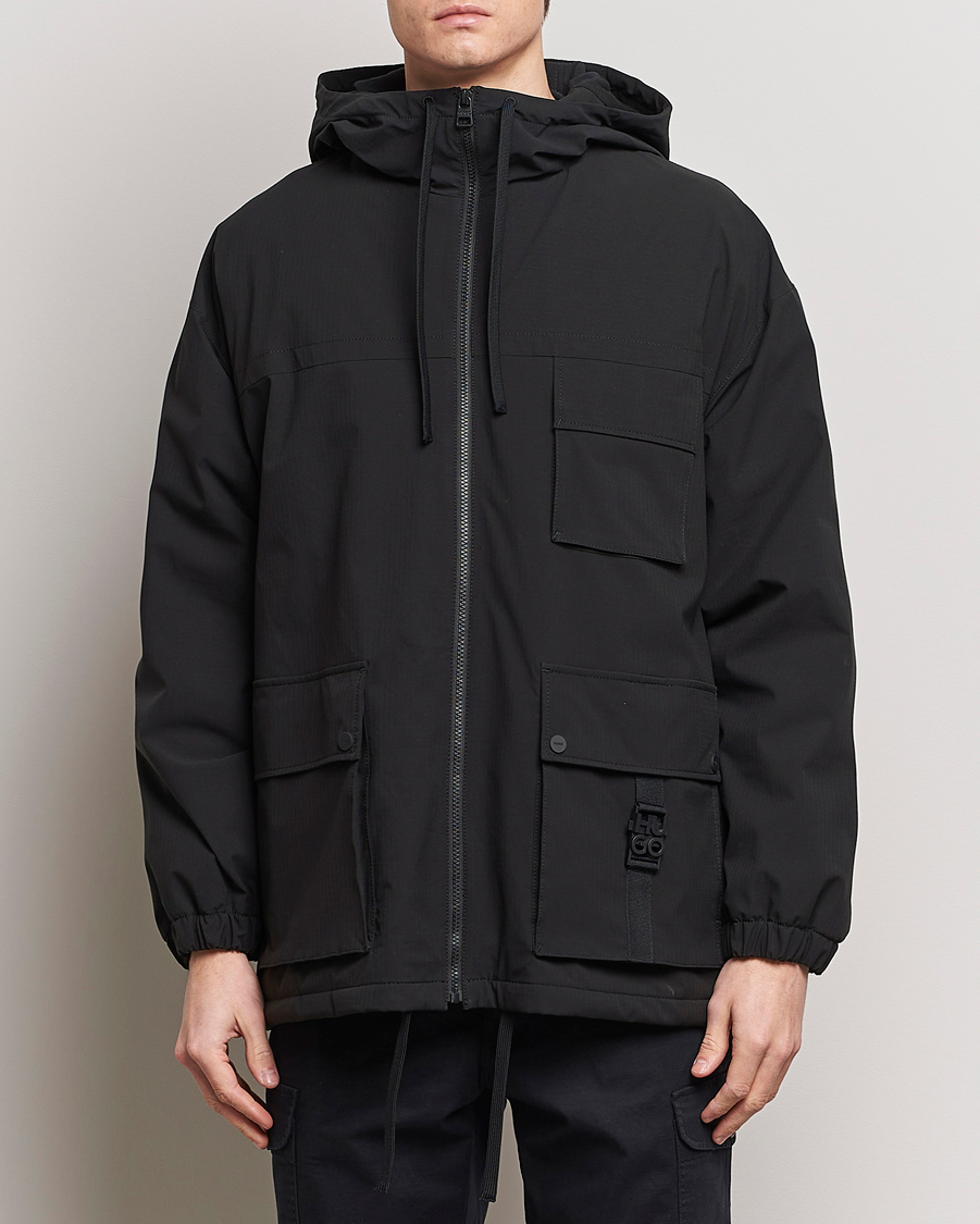 Herren | Zeitgemäße Jacken | HUGO | Borjo Hooded Jacket Black