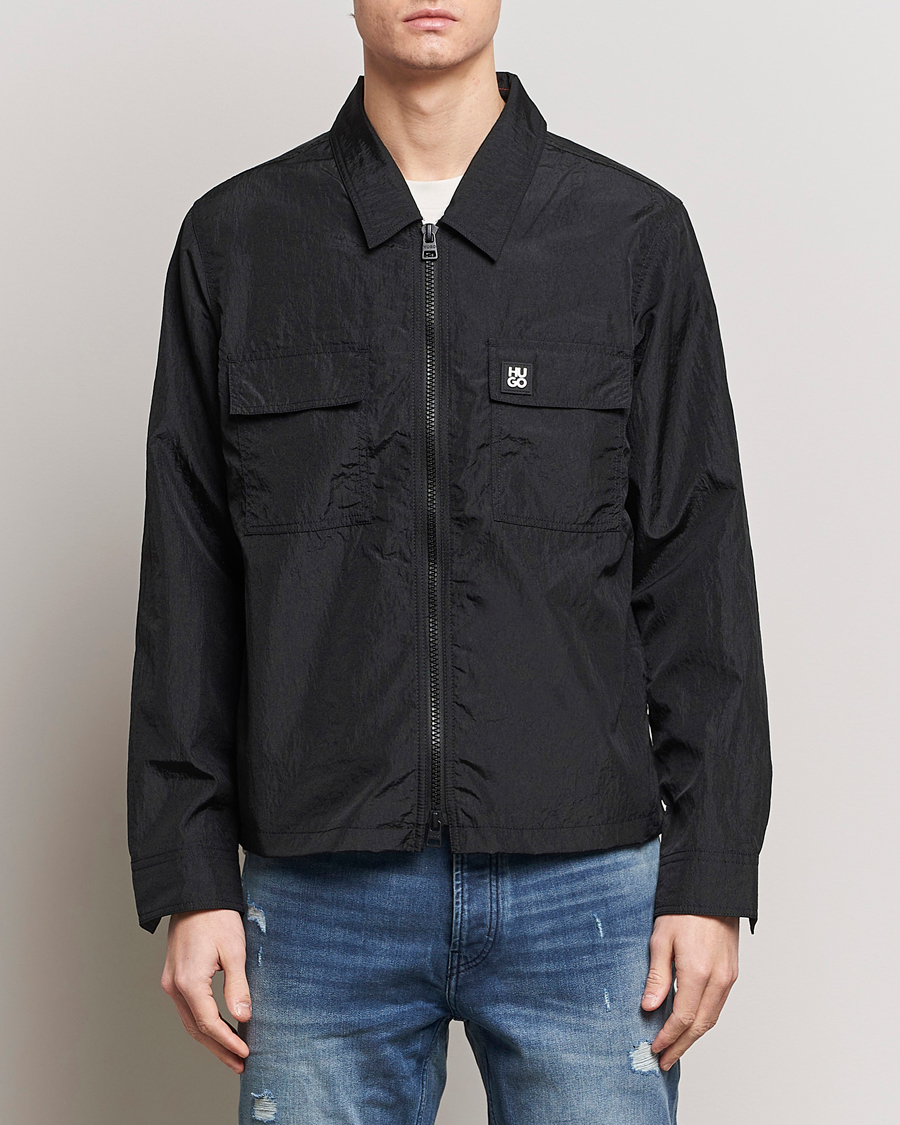 Herren | Hemden | HUGO | Emalo Full-Zip Overshirt Black