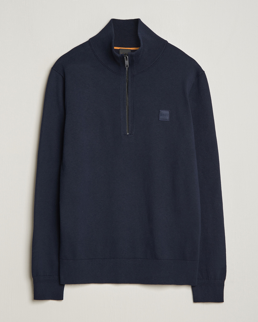 Herren | Pullover | BOSS ORANGE | Kanobix Knitted Half-Zip Dark Blue