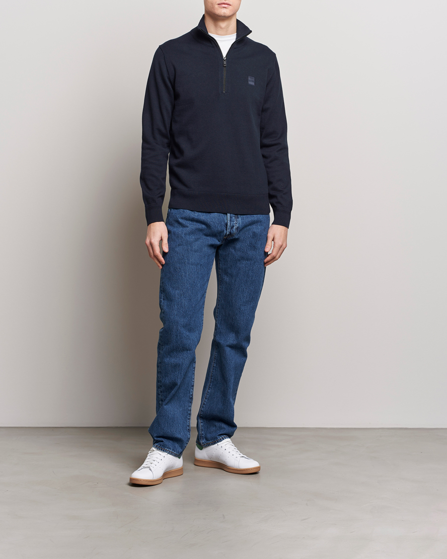 Herren | Pullover | BOSS ORANGE | Kanobix Knitted Half-Zip Dark Blue