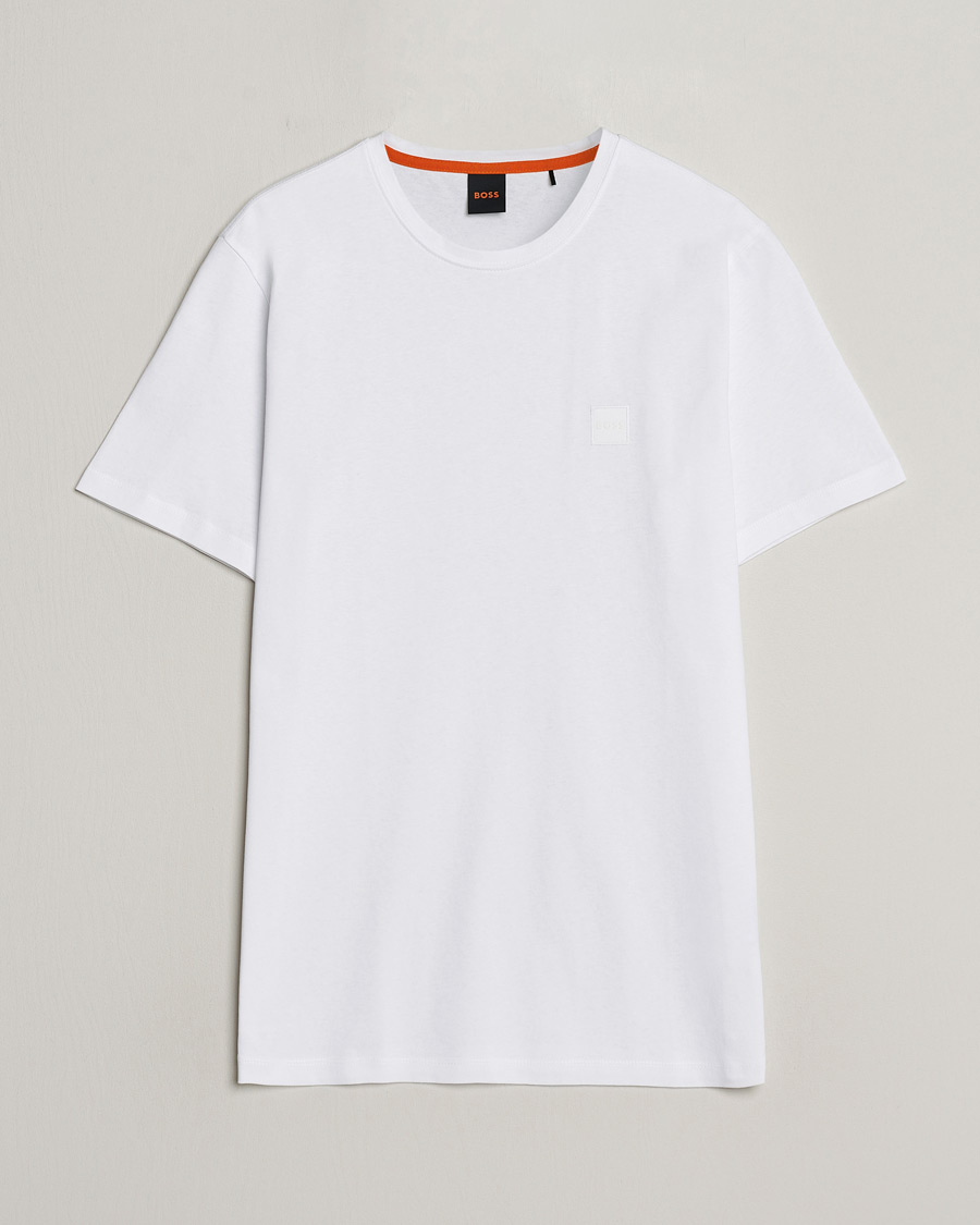 Herren | T-Shirts | BOSS ORANGE | Tales Logo Crew Neck T-Shirt White