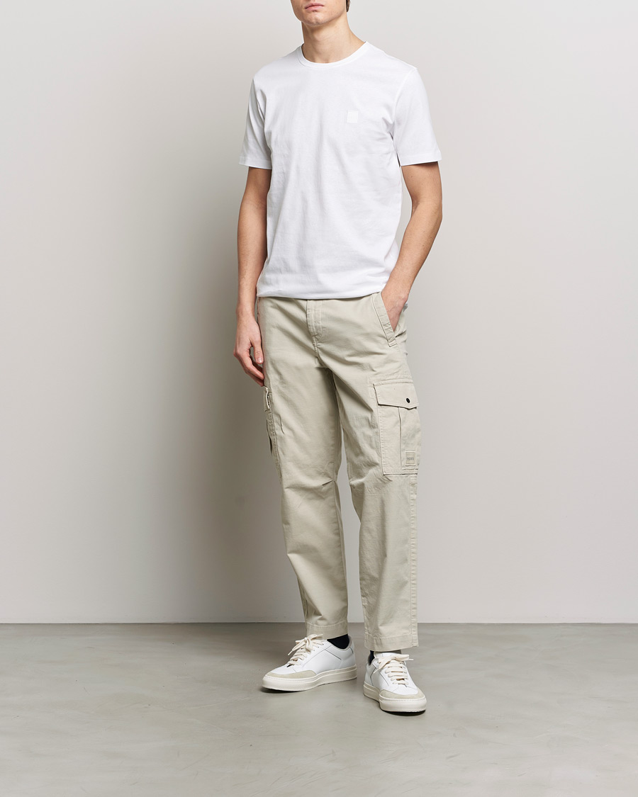 Herren | T-Shirts | BOSS ORANGE | Tales Logo Crew Neck T-Shirt White