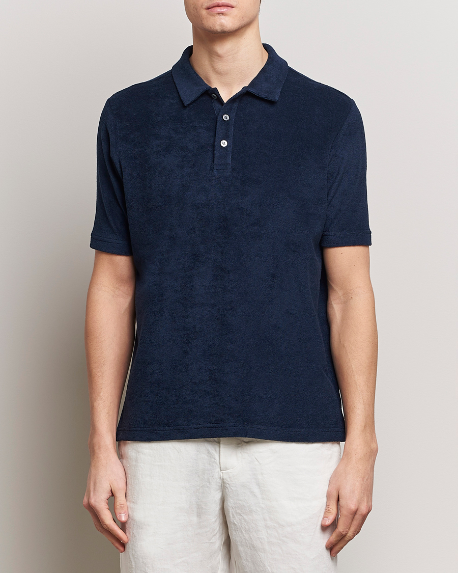 Herren | Poloshirts | Zanone | Terry Cotton Polo Navy
