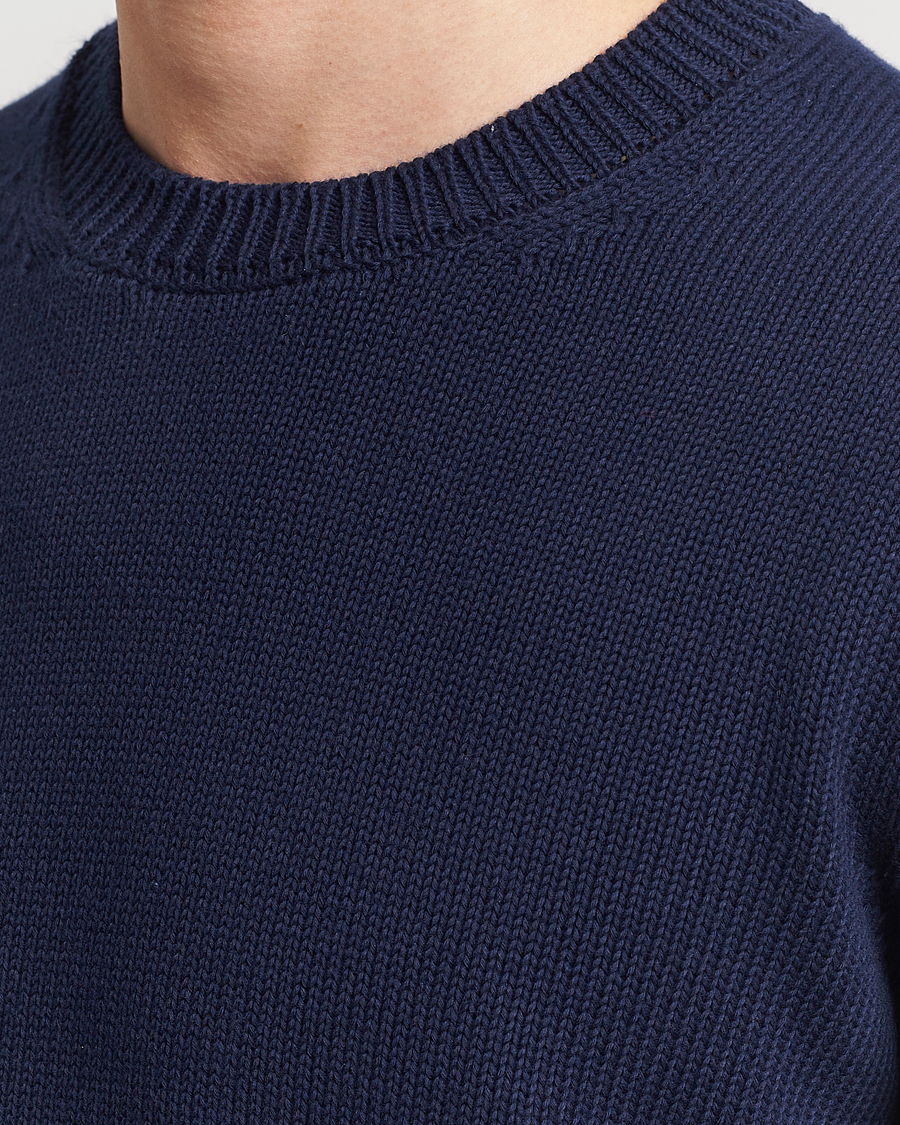 Herren | Pullover | Zanone | Soft Cotton Crewneck Sweater Navy