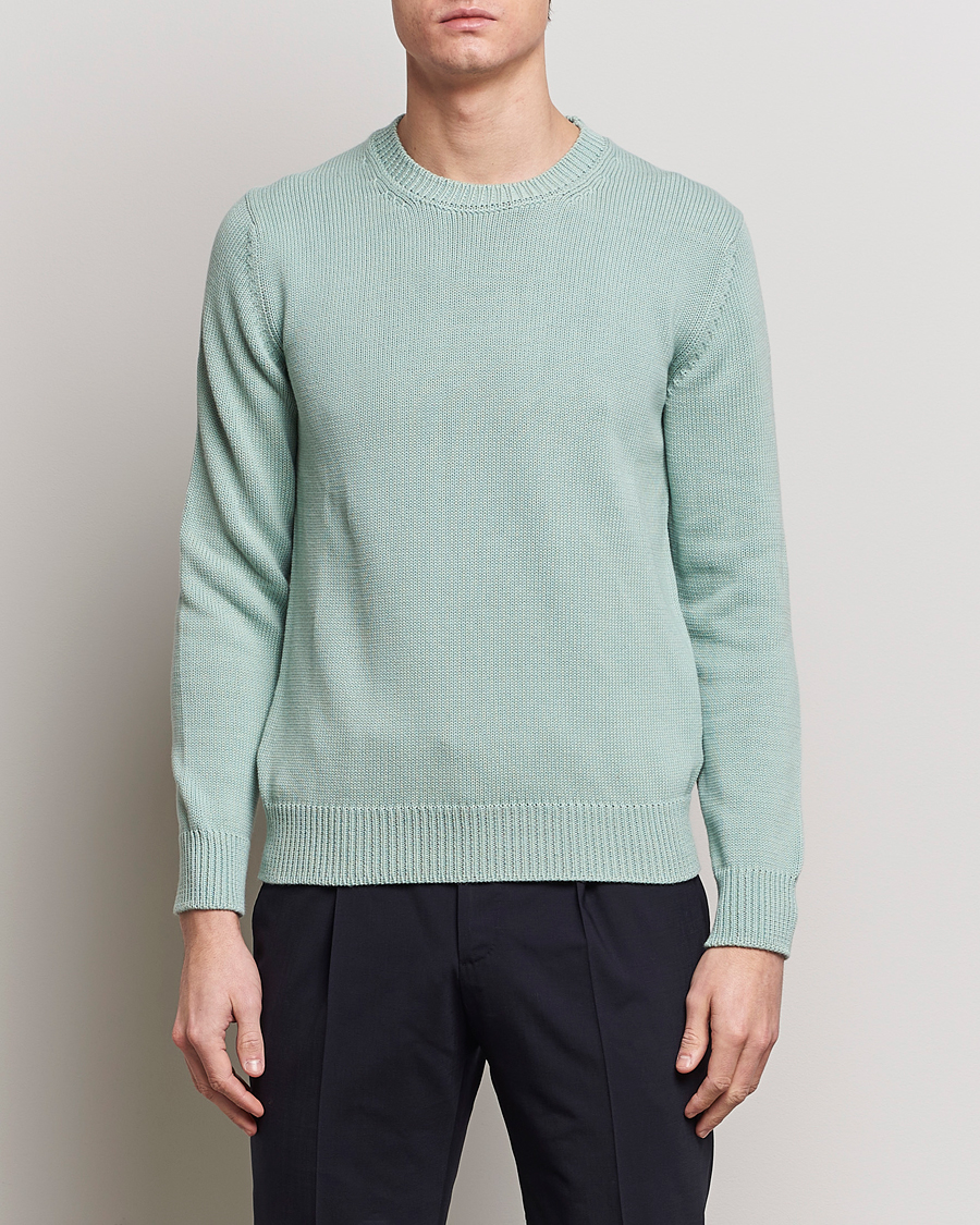 Herren | Pullover | Zanone | Soft Cotton Crewneck Sweater Mint