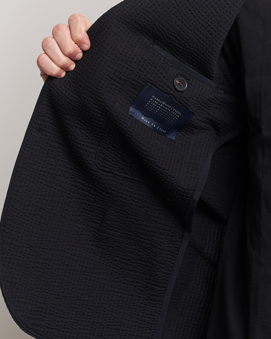 Herren | Sakkos | Harris Wharf London | Coolmax Seersucker Blazer Black