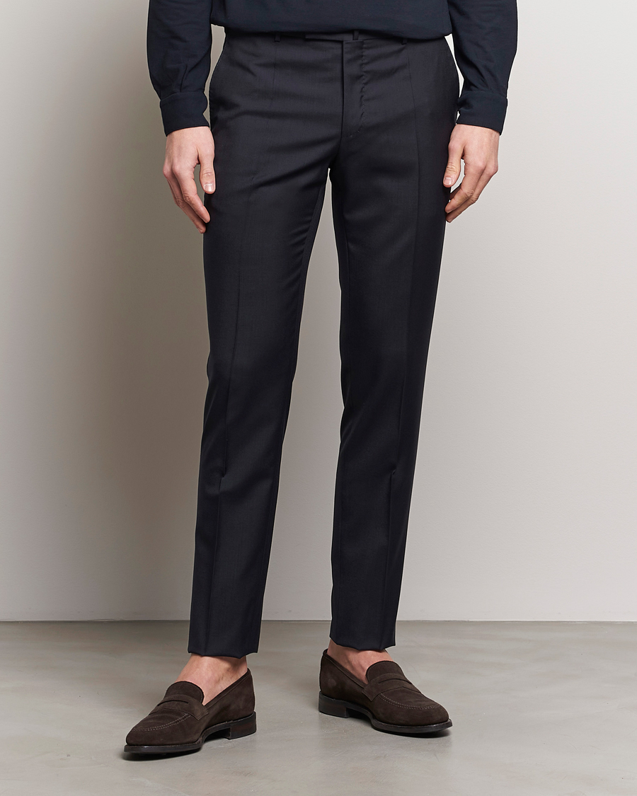 Herren | Kleidung | Incotex | Slim Fit Tropical Wool Trousers Navy
