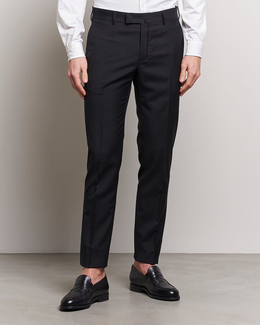 Herren | Anzughosen | Incotex | Slim Fit Tropical Wool Trousers Black