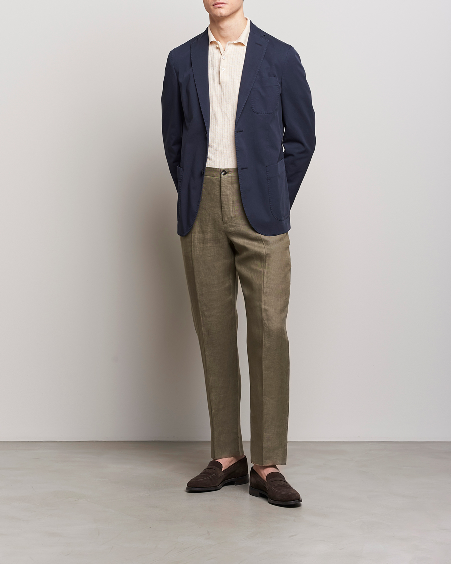 Herren | Sakkos | Incotex | Unconstructed Comfort Cotton Blazer Navy