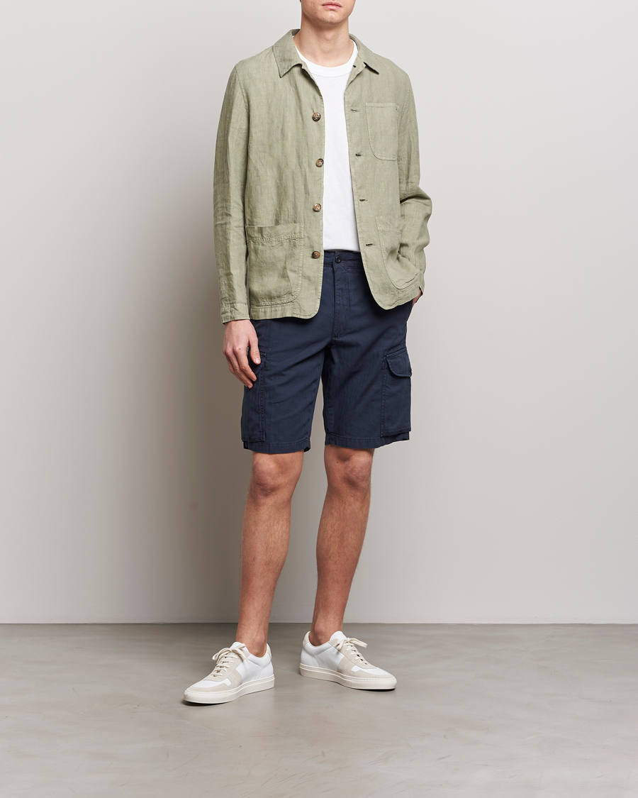 Herren | Shorts | Incotex | Cotton Cargo Shorts Navy