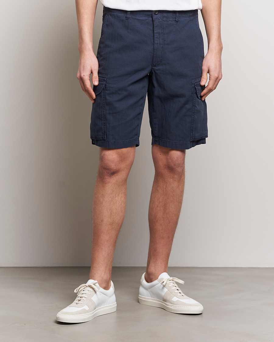 Herren | Shorts | Incotex | Cotton Cargo Shorts Navy