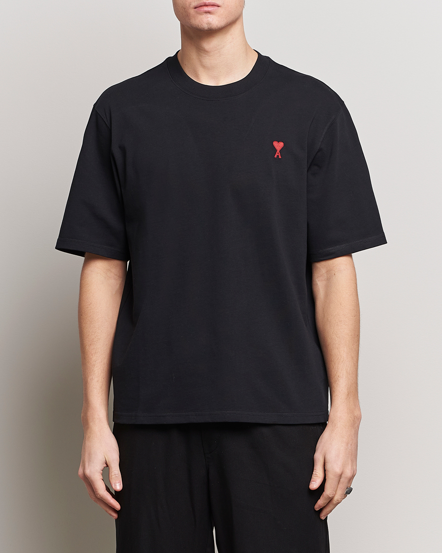 Herren | Schwartze t-shirts | AMI | Heart Logo T-Shirt Black