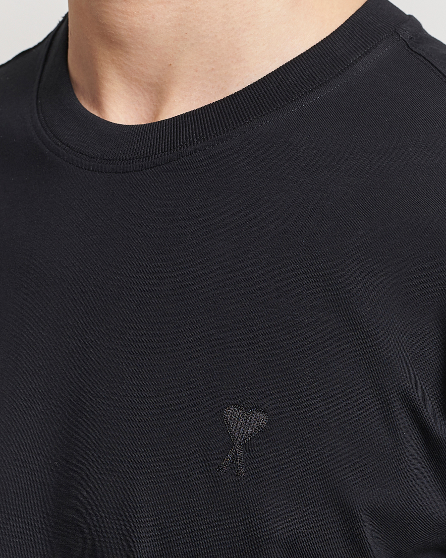 Herren | T-Shirts | AMI | Tonal Heart Logo T-Shirt Black