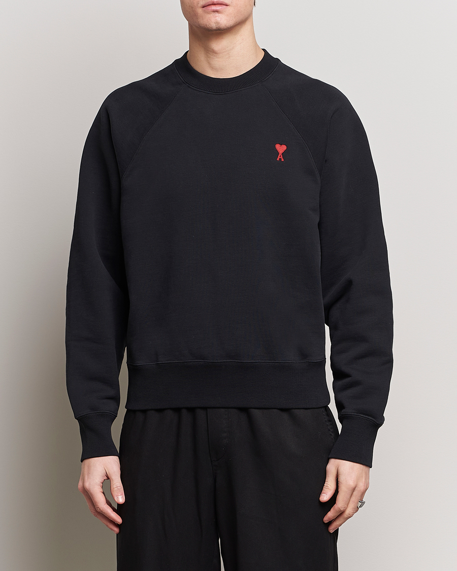 Men | Sweaters & Knitwear | AMI | Heart Logo Sweatshirt Black